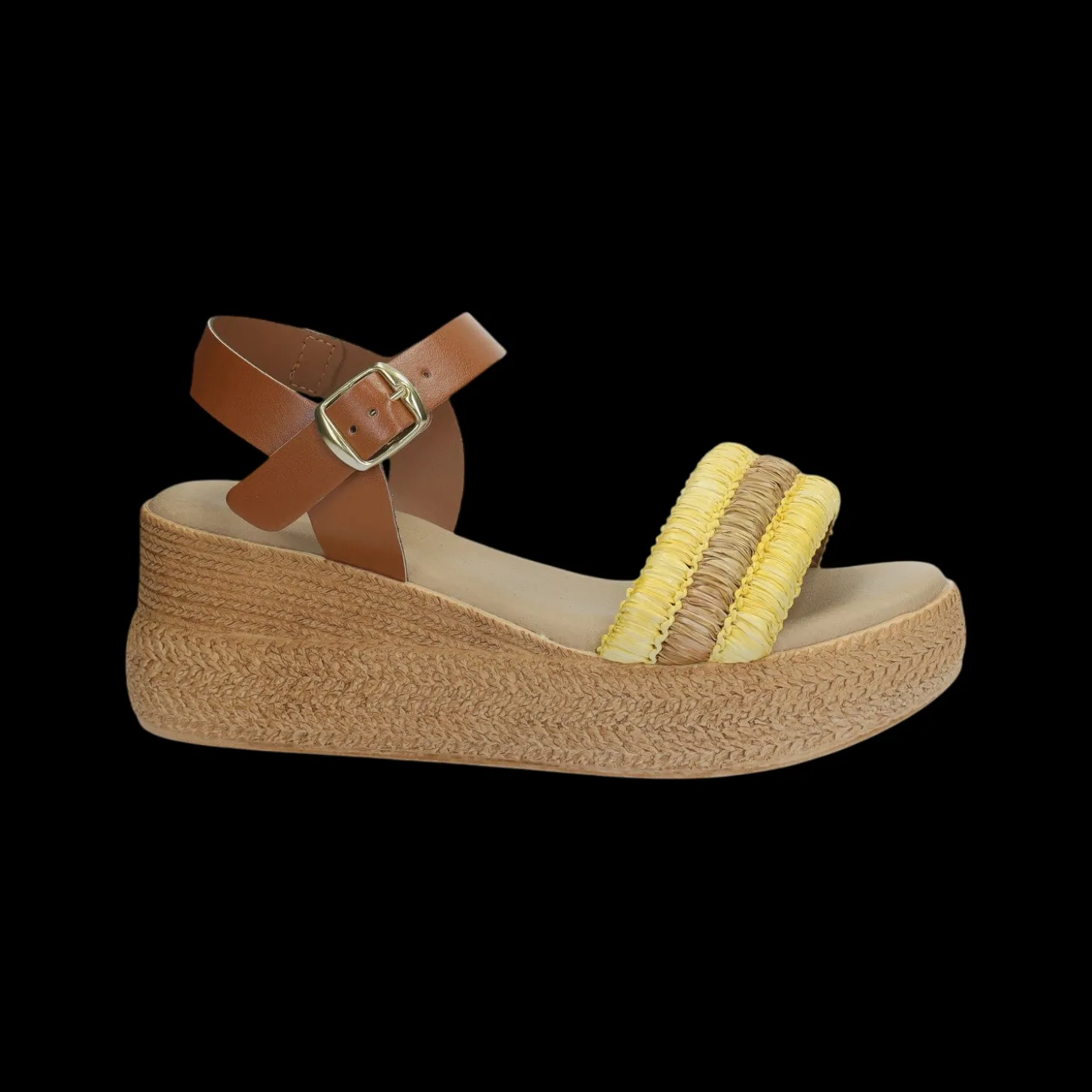 Sandali con zeppa. Made in Italy. Tacco alto 6cm