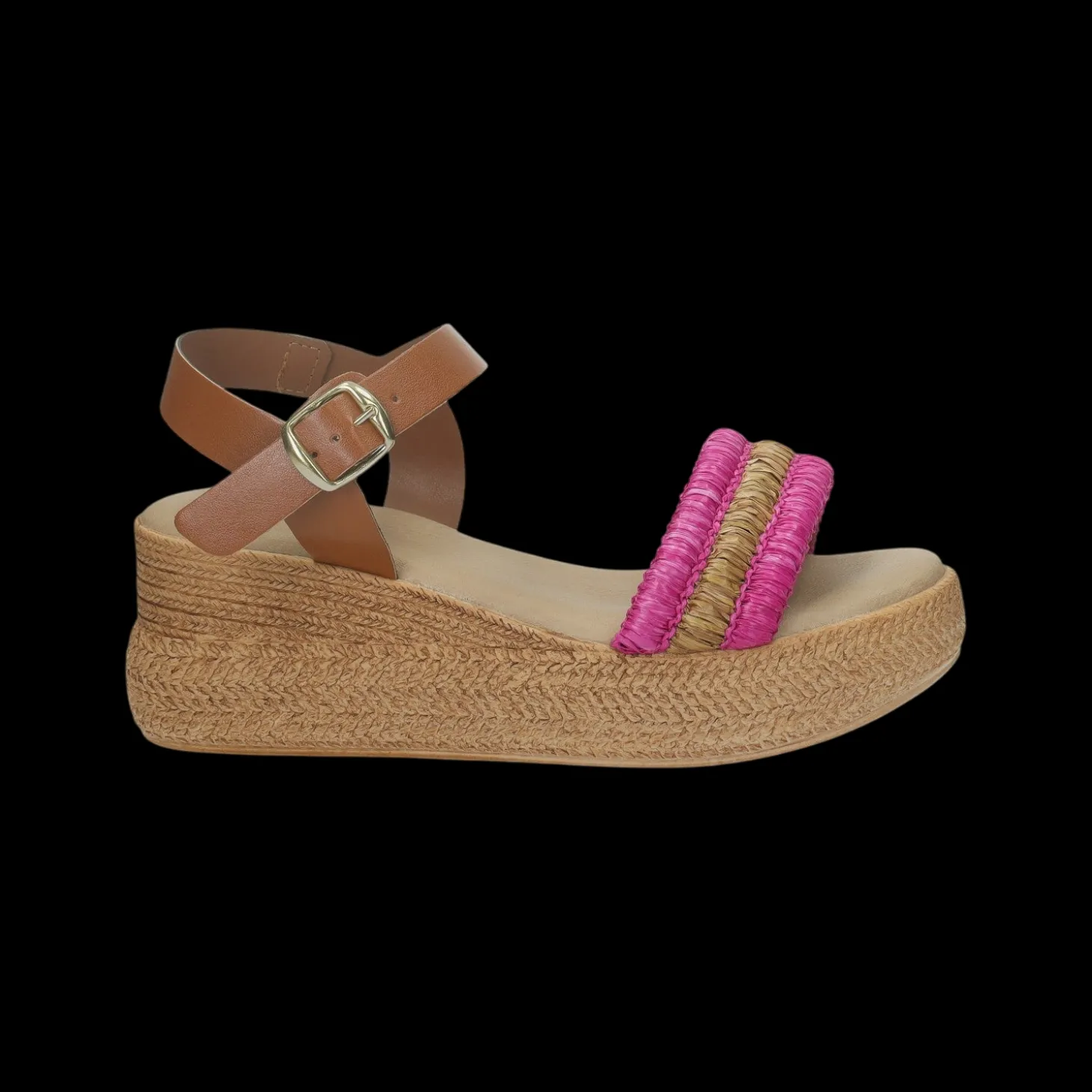 Sandali con zeppa. Made in Italy. Tacco alto 6cm