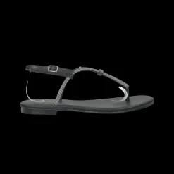 Sandali flat con dettaglio listini in strass.