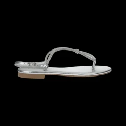 Sandali flat con dettaglio listini in strass.