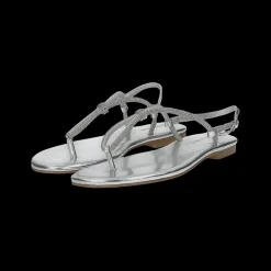 Sandali flat con dettaglio listini in strass.