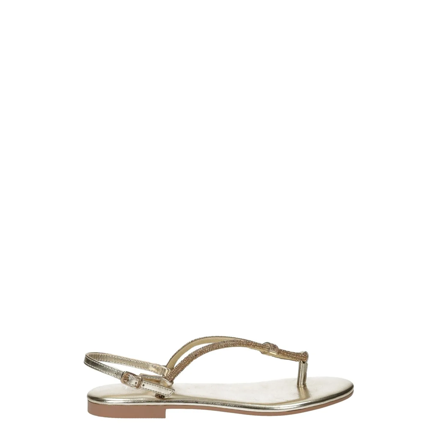 Sandali flat con dettaglio listini in strass.