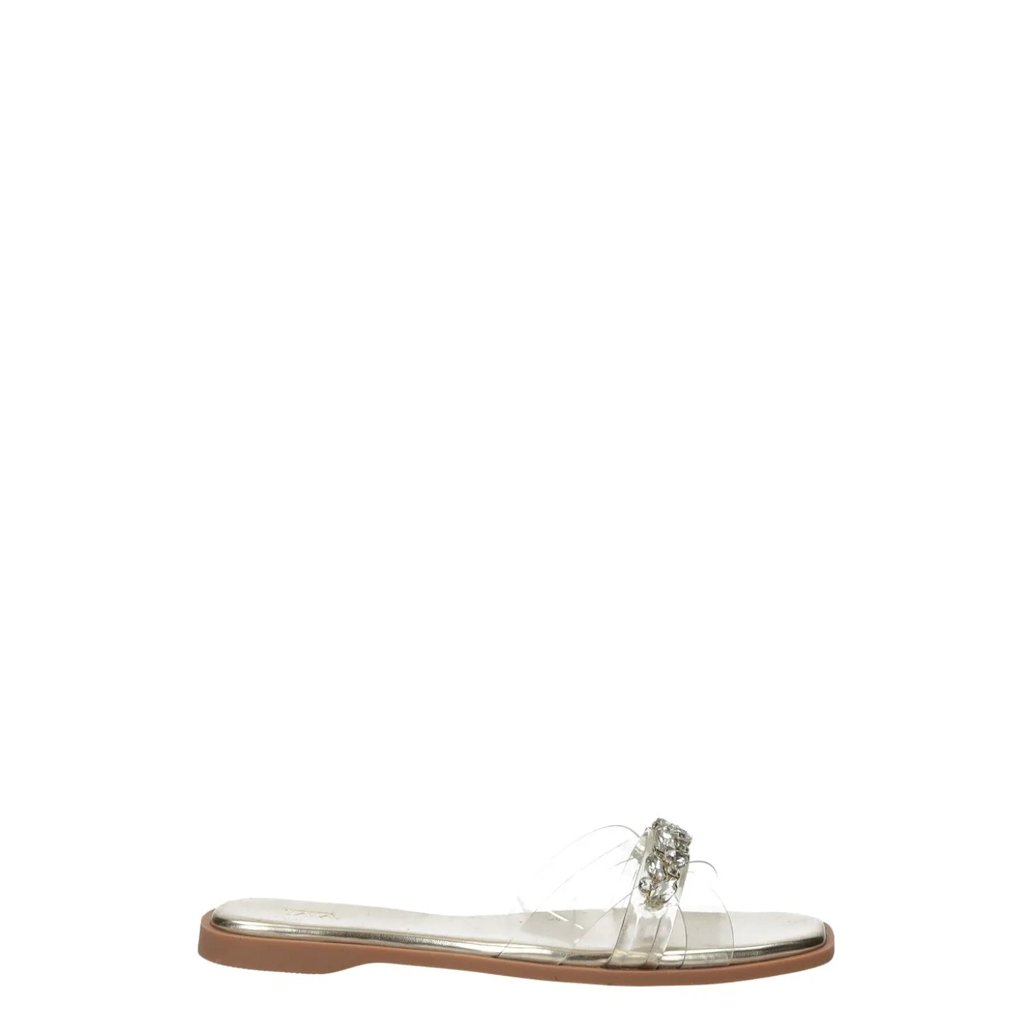 Sandali flat con dettaglio circolare in strass.