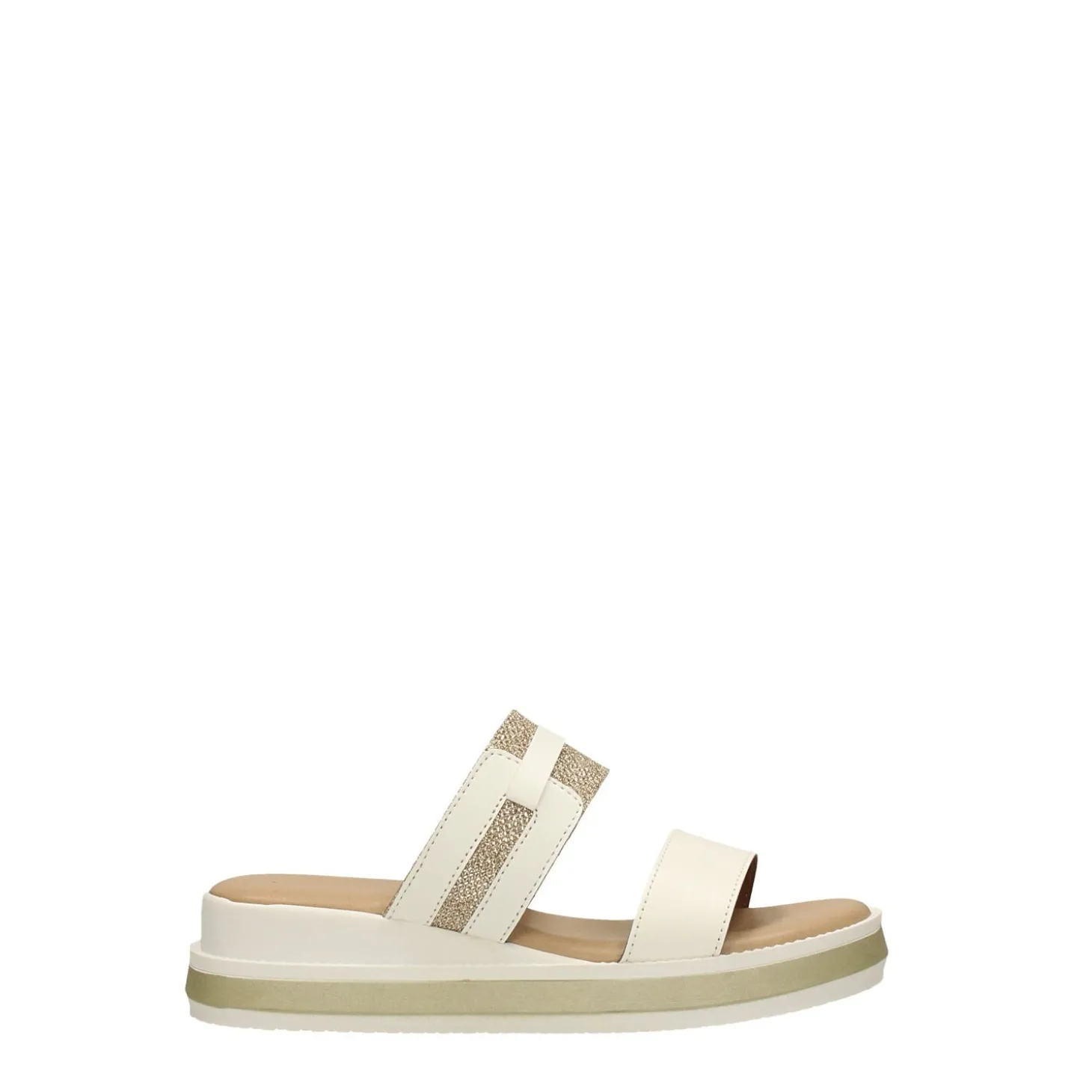 Sandali flat con inserto metallico