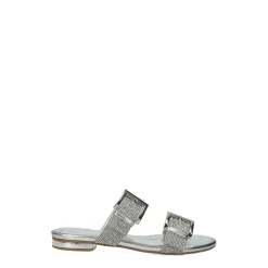 Sandali in ecopelle e tacco in gomma.