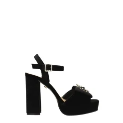 Sandali in microfibra con tacco largo alto 11cm