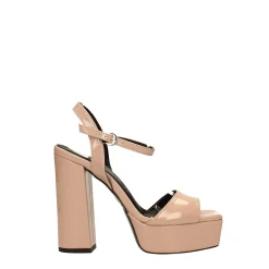 Sandali in vernice con plateau. Made in Italy. Tacco alto 13cm