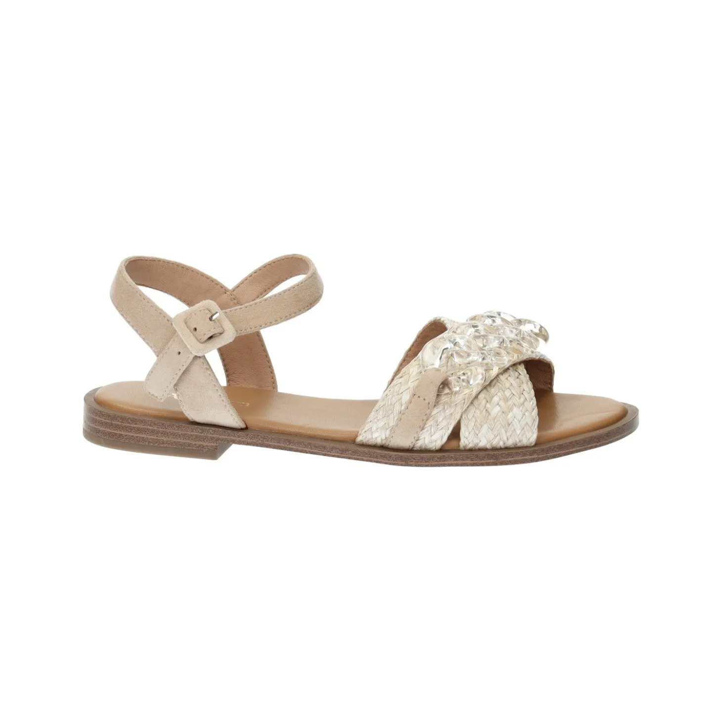 Sandali intrecciati con morsetto