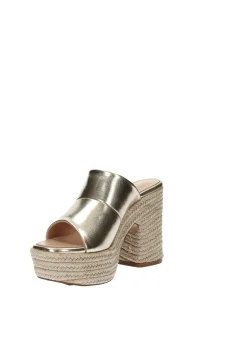 Sandali zeppa tacco in corda