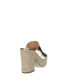 Sandali zeppa tacco in corda