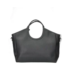 Shopper con doppi manici e tracolla in pelle