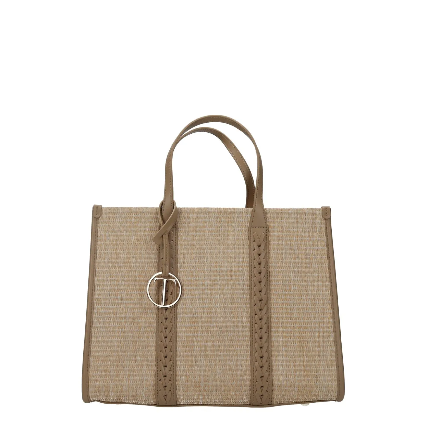 Shopping bag con in paglia