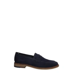 Slip on blu in tessuto scamosciato