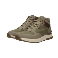 Snaekers alte con inserti in tessuto