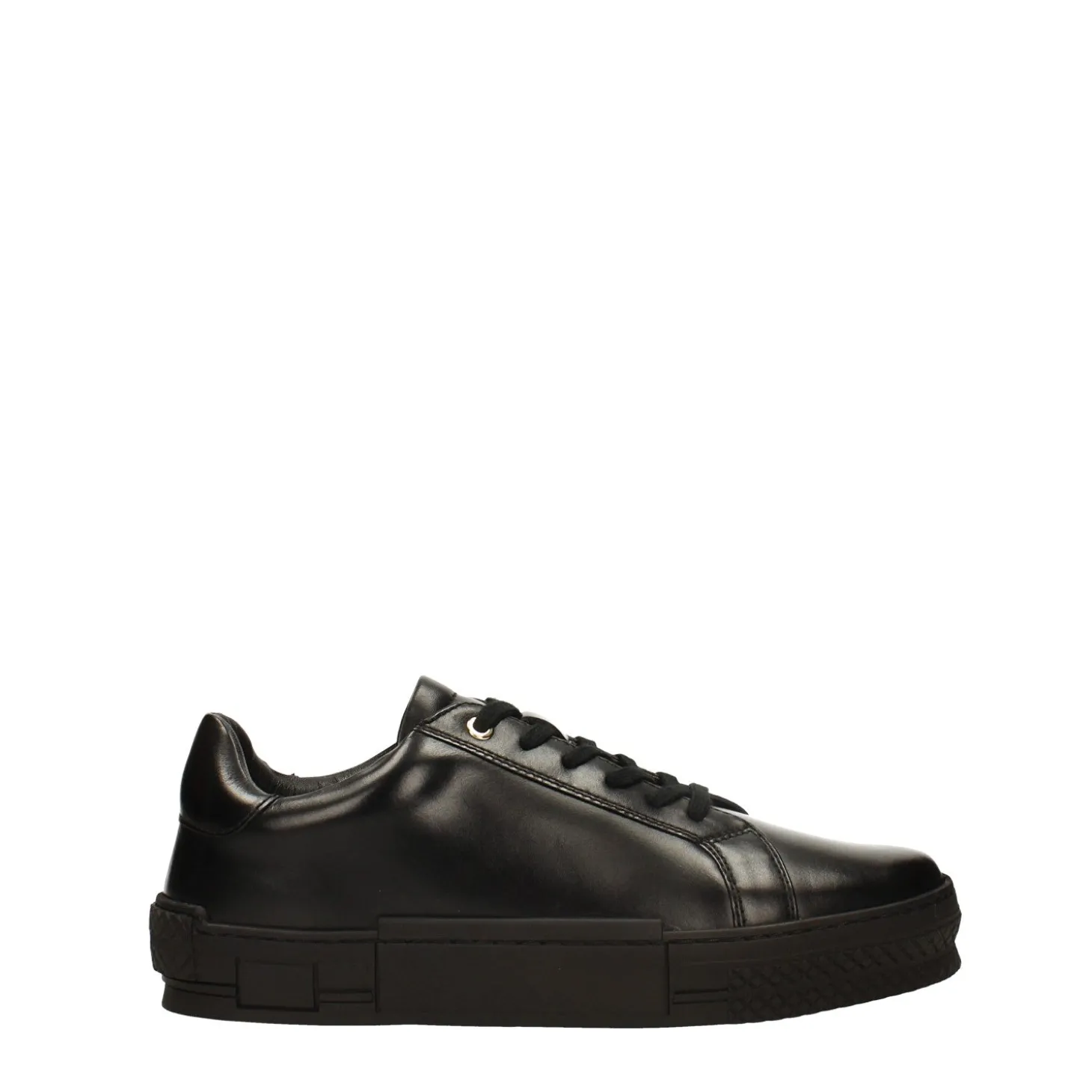 Sneakers basse in vera pelle total black