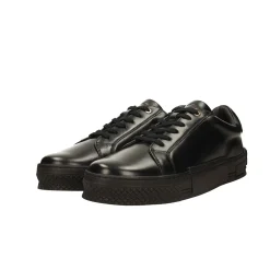 Sneakers basse in vera pelle total black