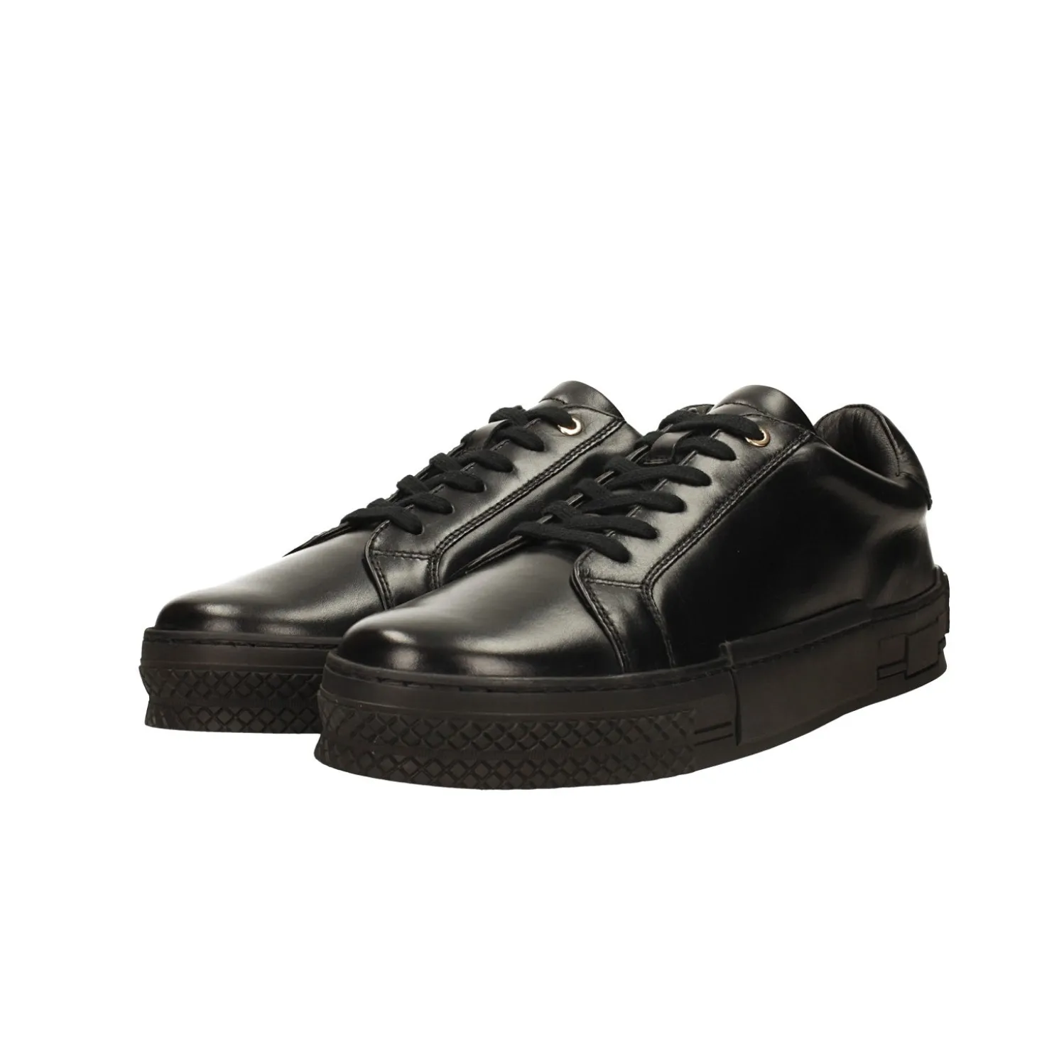 Sneakers basse in vera pelle total black