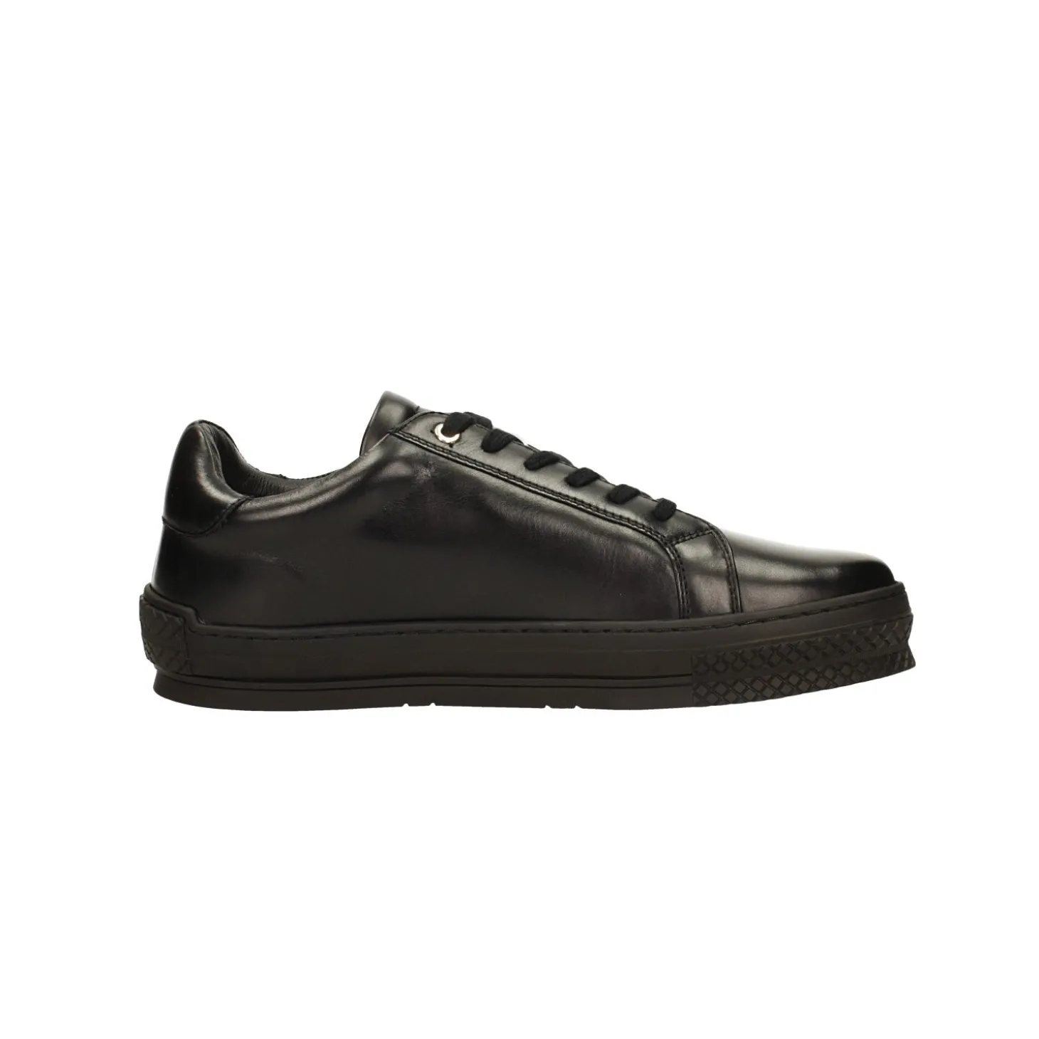 Sneakers basse in vera pelle total black