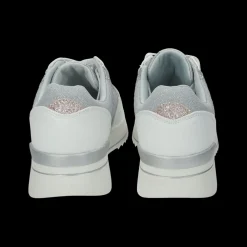 Sneakers con contrasto in glitter.