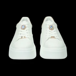 Sneakers con gioiello.Tacco alto 3cm