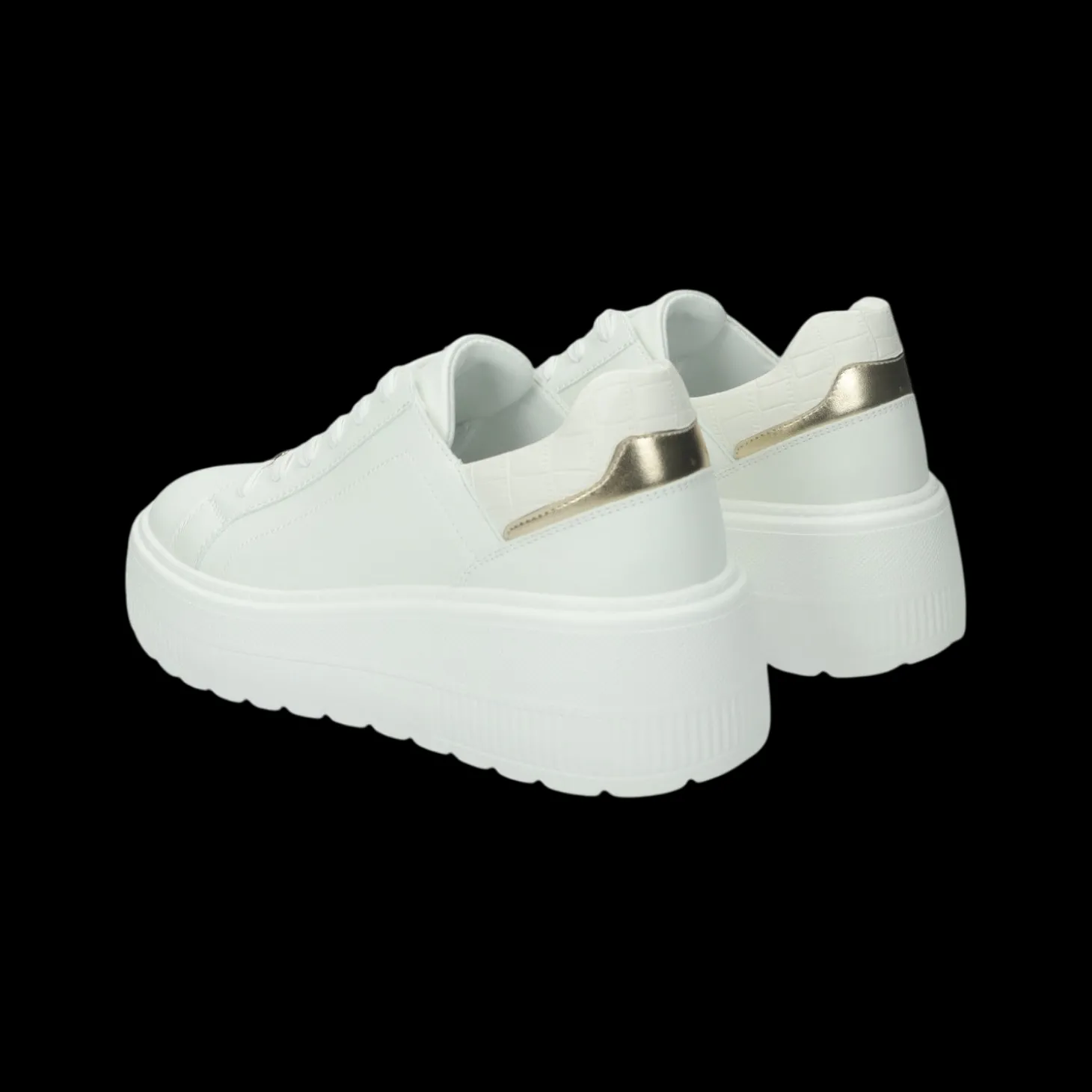 Sneakers con inserti in tessuto.Tacco alto 5cm