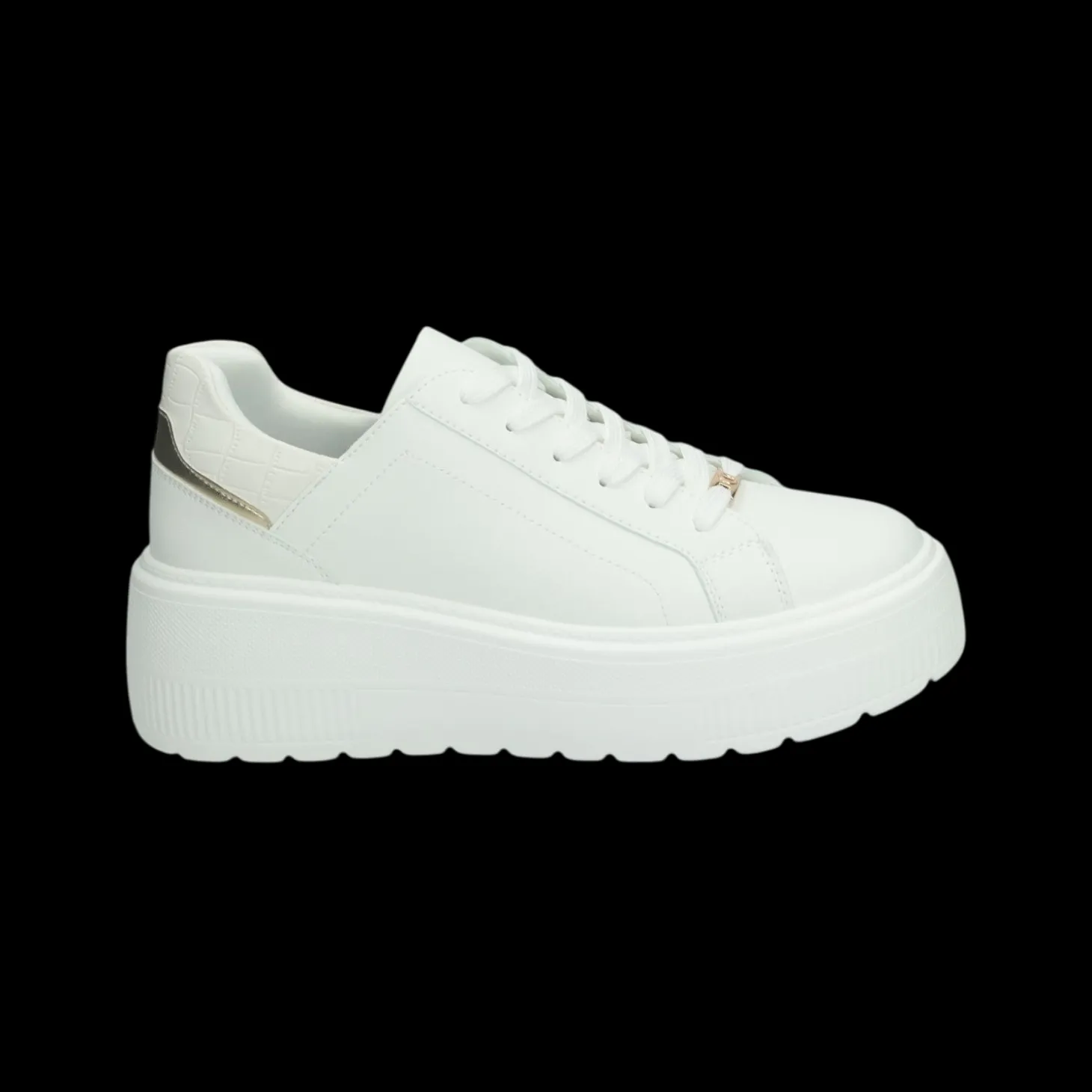 Sneakers con inserti in tessuto.Tacco alto 5cm