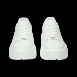 Sneakers con inserti in tessuto.Tacco alto 5cm