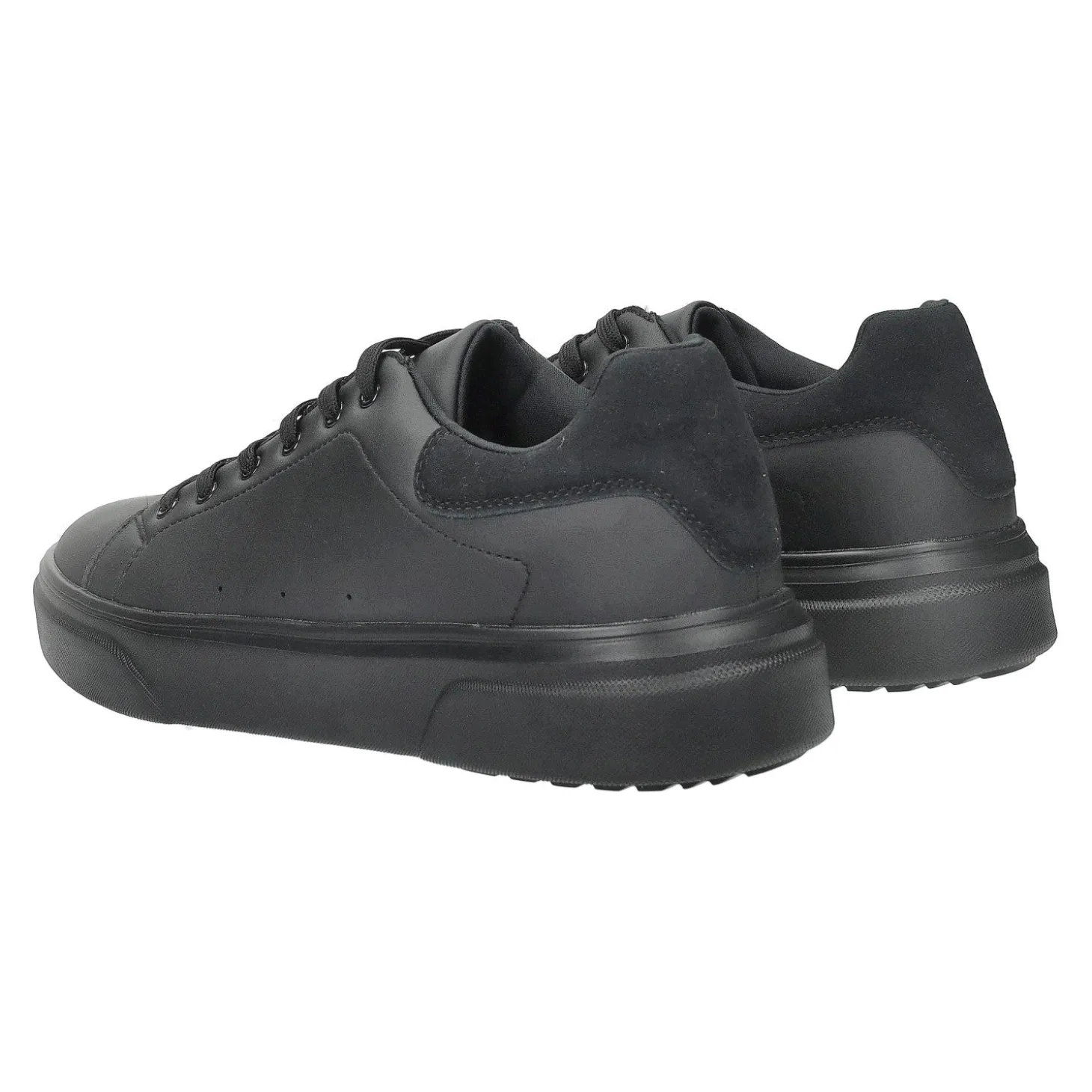 Sneakers in ecopelle con cuciture a vista