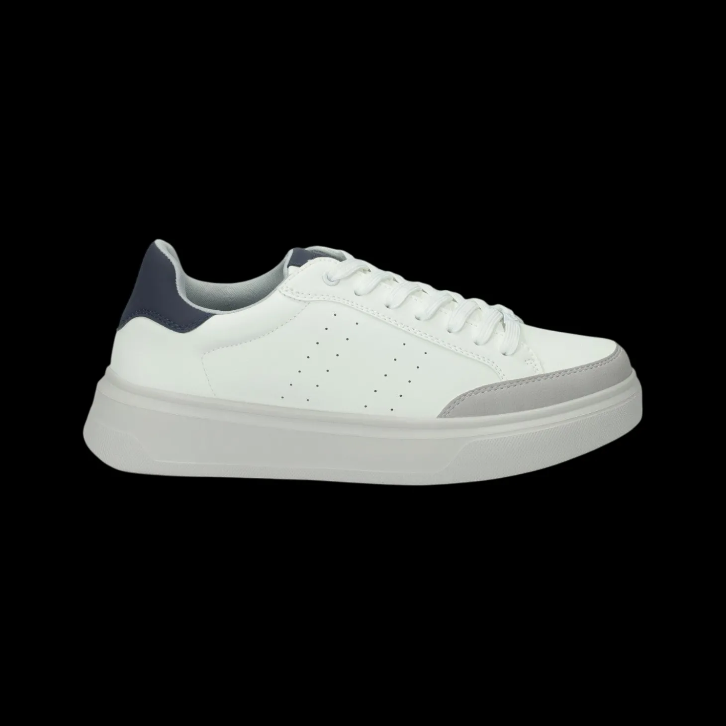 Sneakers in ecopelle con cuciture a vista