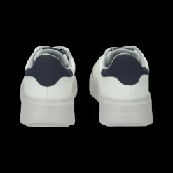 Sneakers in ecopelle con cuciture a vista