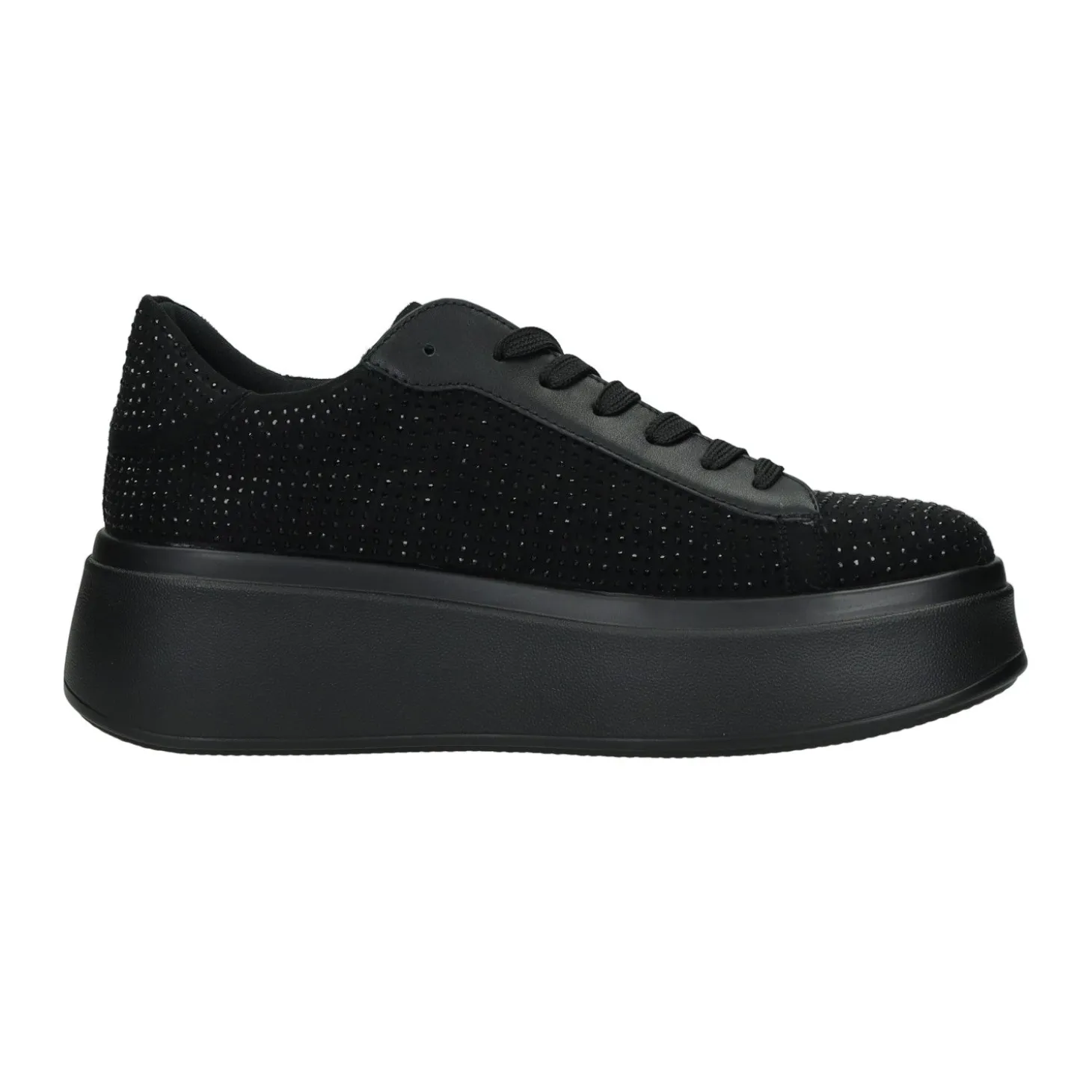 Sneakers ricoperte da strass. Tacco alto: 5 cm