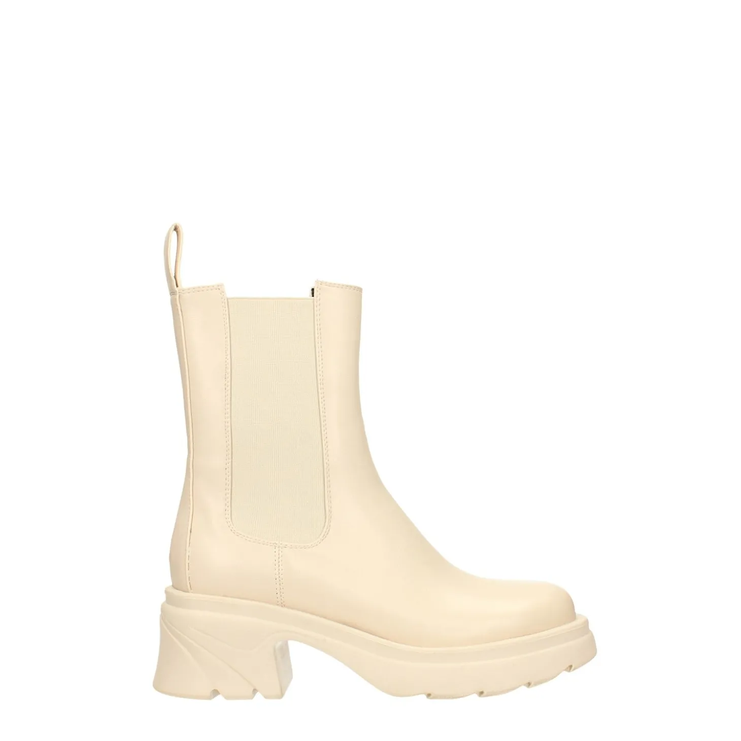 Stivaletti chelsea panna. con tacco alto 6cm