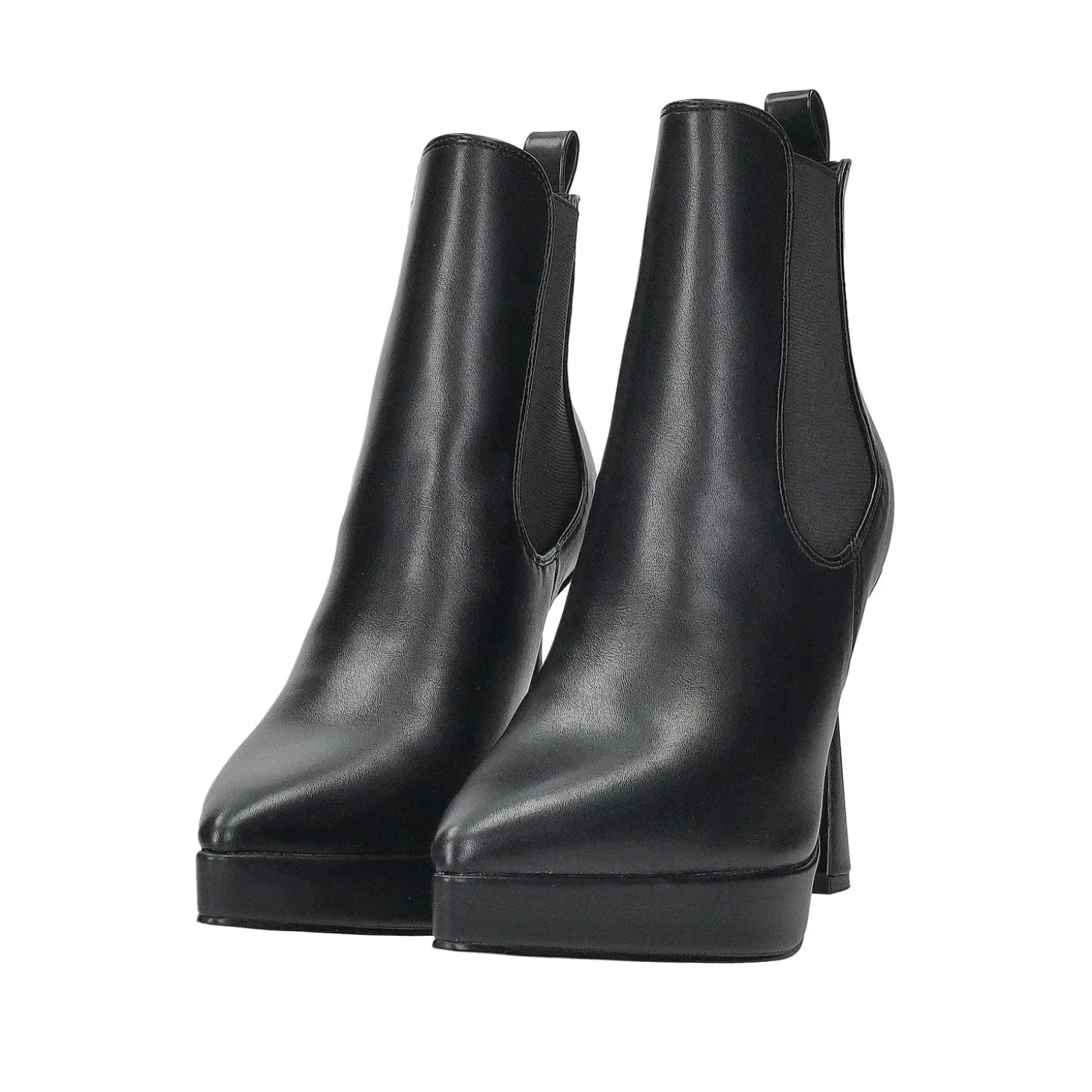 Stivaletti con dettagli stretch.Tacco alto 12cm