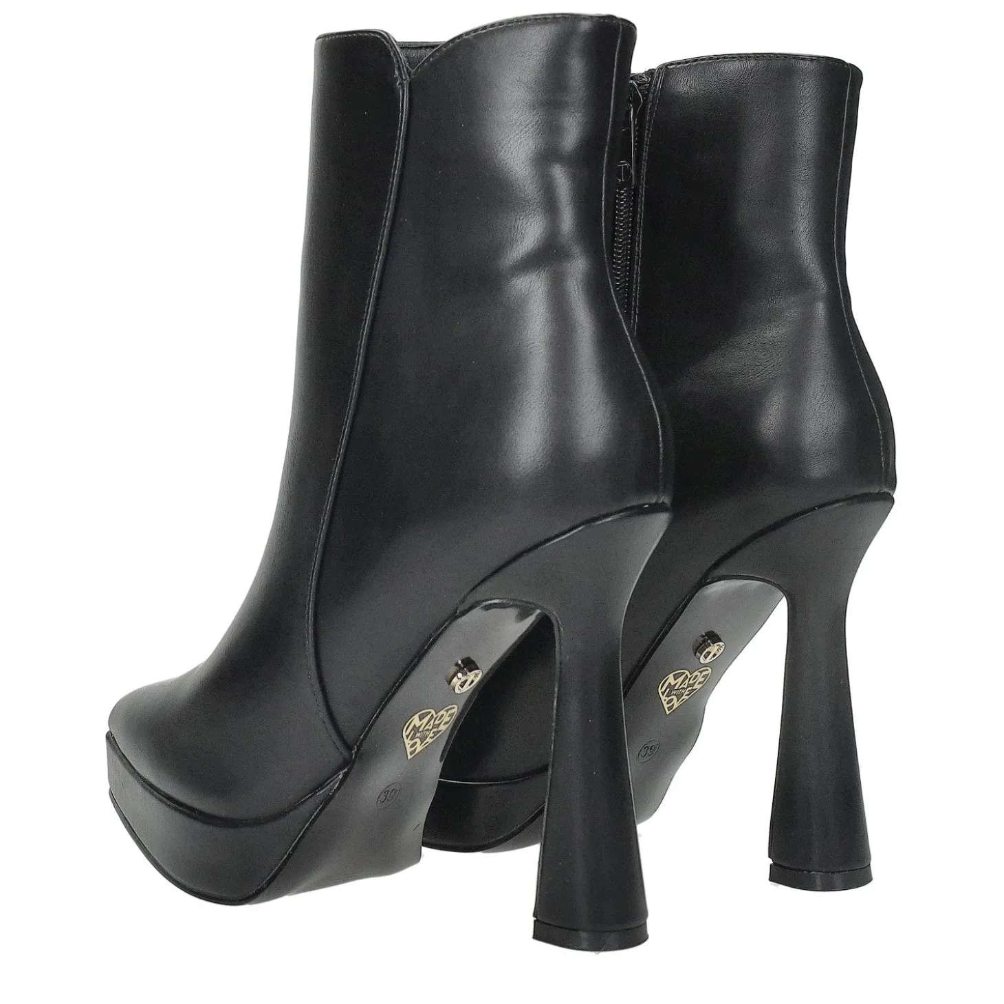 Stivaletti con dettagli stretch.Tacco alto 12cm