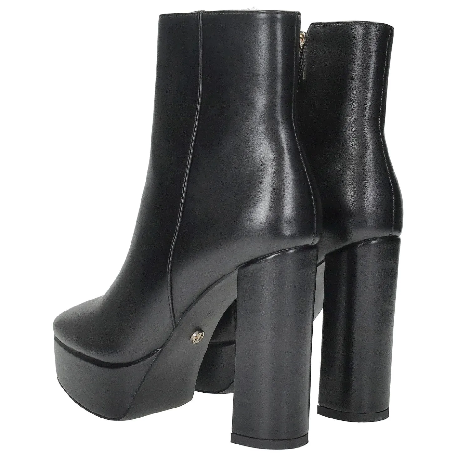 Stivaletti con punta squadrata e plateau. Tacco alto 12cm