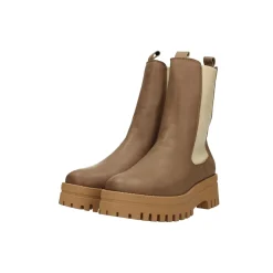 Stivaletti in vera pelle con dettagli chiari a contrasto. Tacco alto 4.5cm