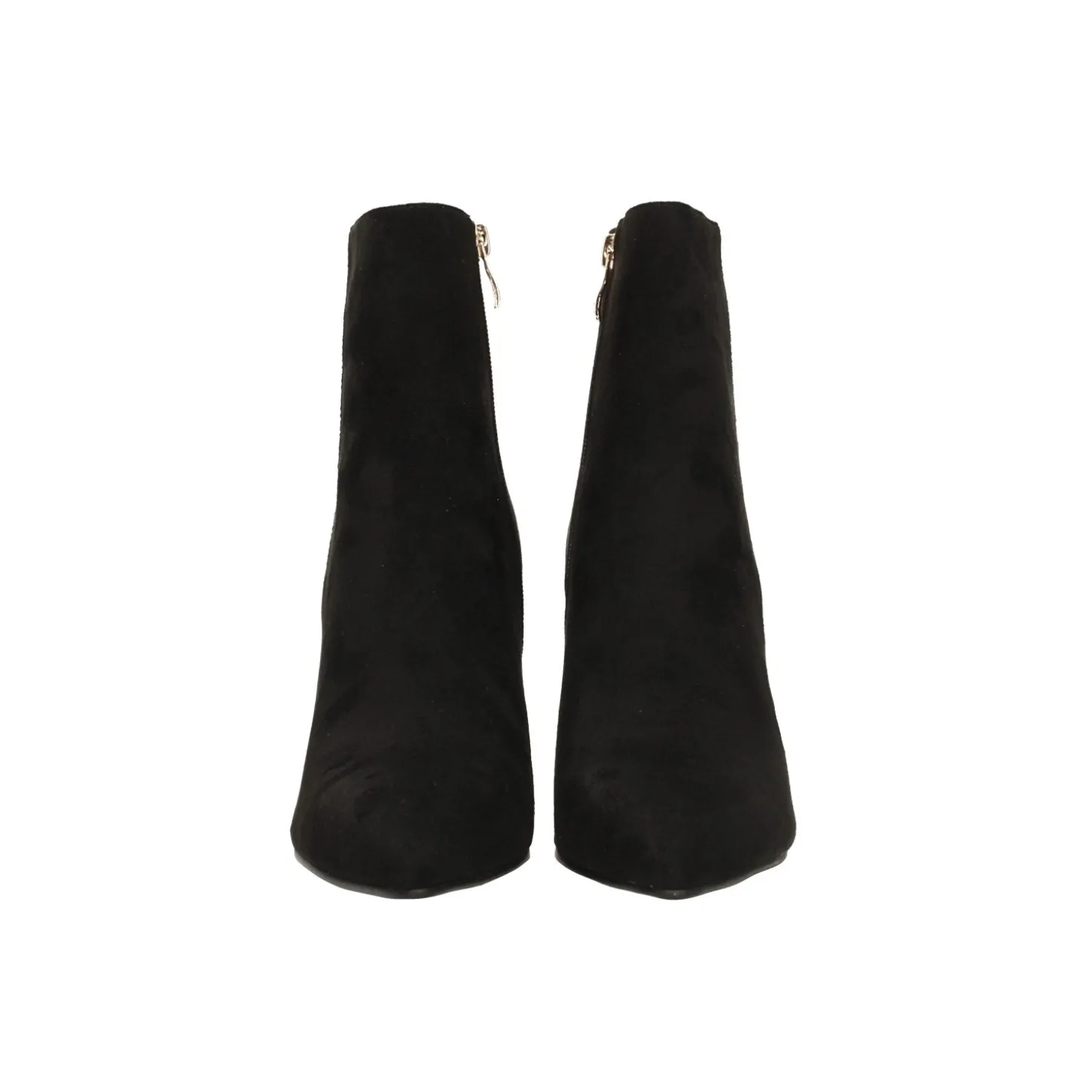 Stivaletti scamosciati con tacco dorato alto 10cm