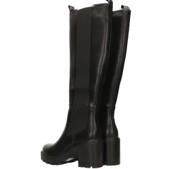 Stivali con inserto in tessuto. Tacco alto 8cm