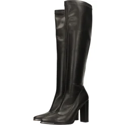 Stivali con profilo cromato in punta. Tacco alto 10cm