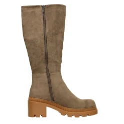 Stivali in morbida microfibra. Tacco largo alto 6cm