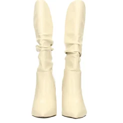 Stivali morbidi avorio. Tacco a spillo alto 9cm
