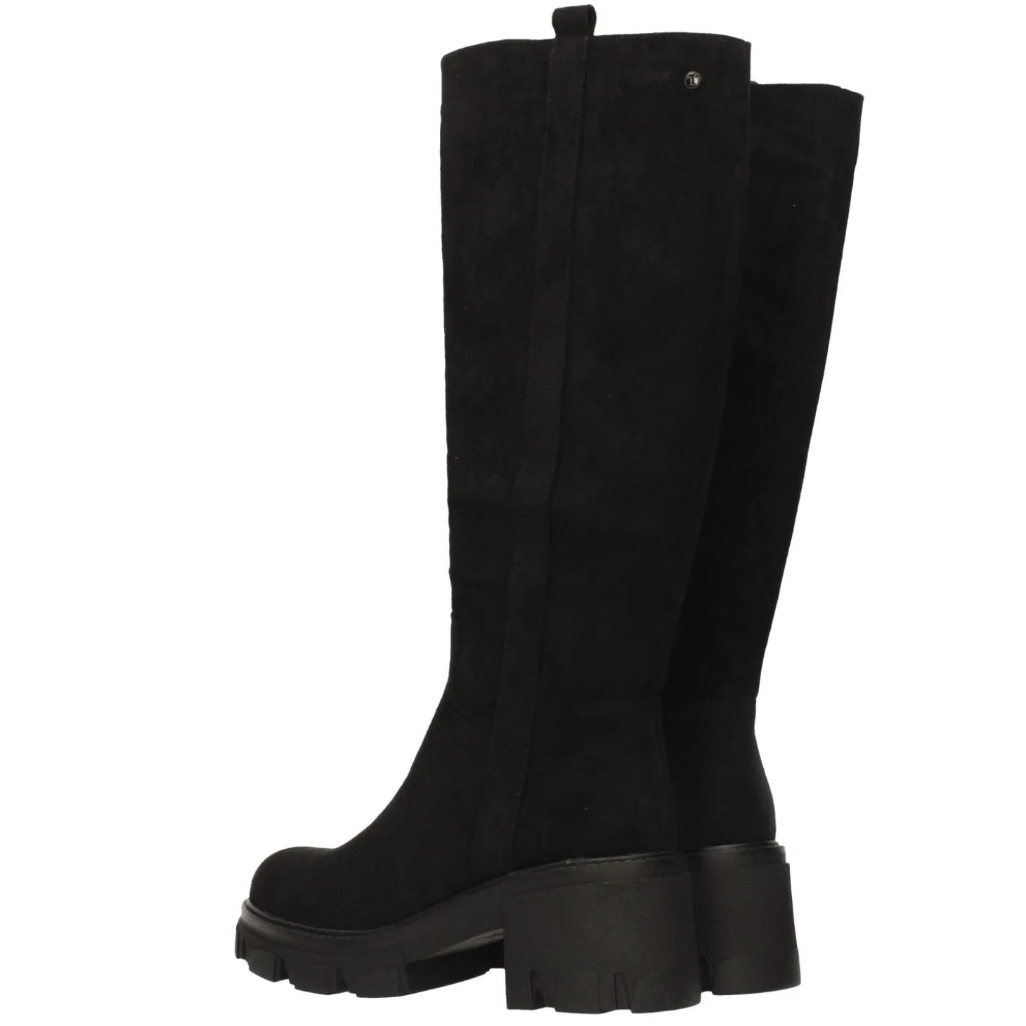 Stivali scamosciati con suola chunky. Tacco alto 6cm