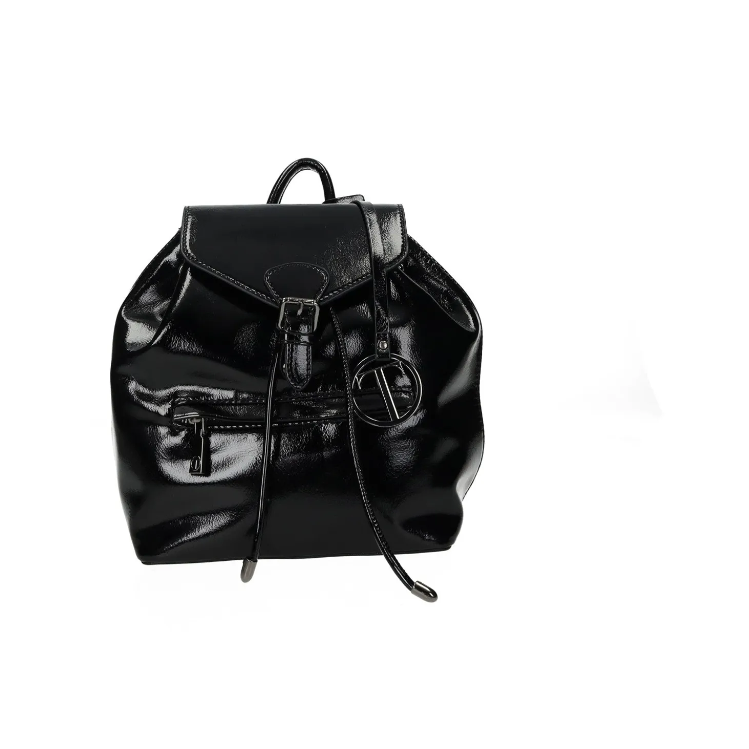 Zaino con patta di chiusura in vernice