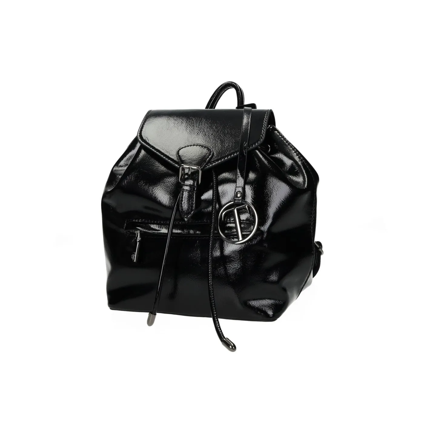 Zaino con patta di chiusura in vernice